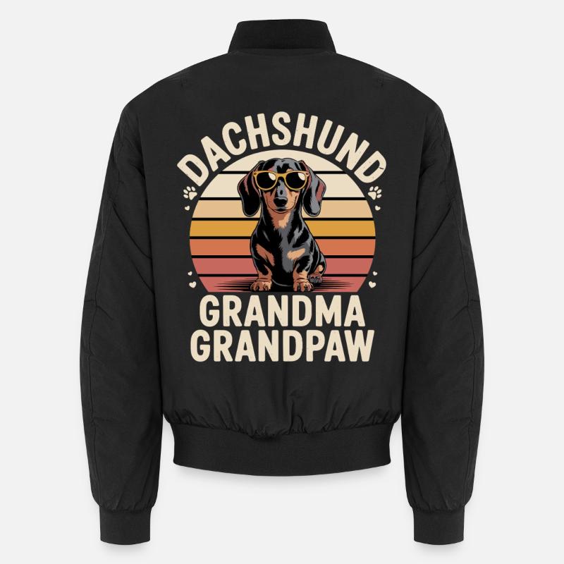 Dackel Oma Opa - Unisex Bomberjacke - Schwarz