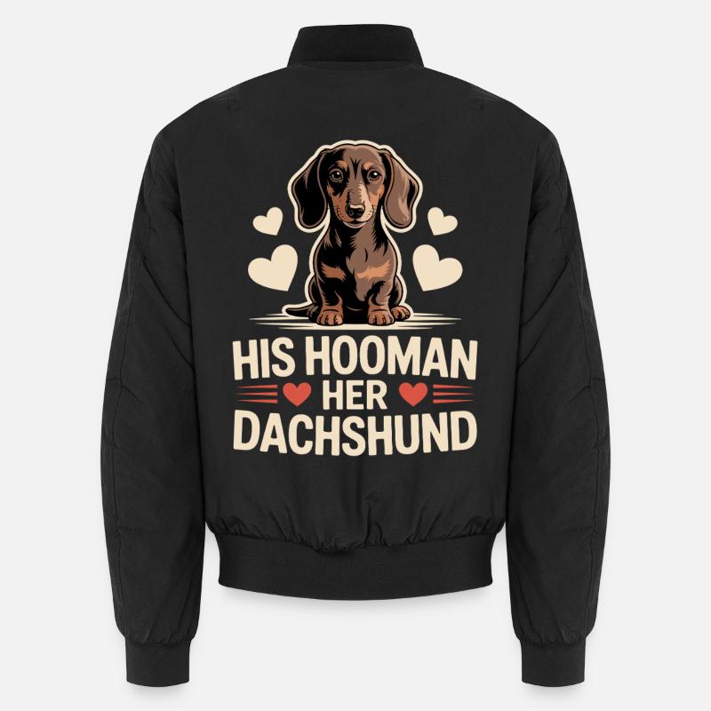 Dachshund Hooman - Unisex Bomber Jacket - black
