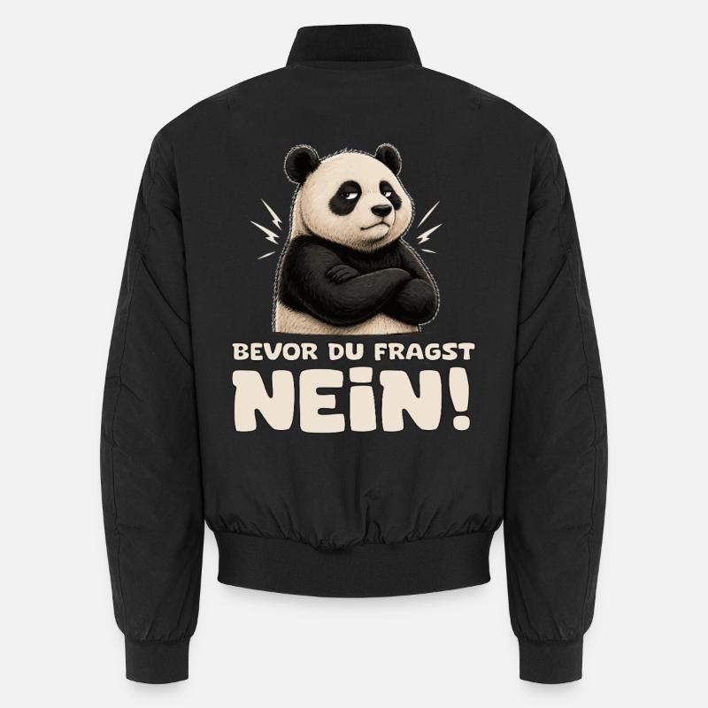 Panda Nein Bevor Du Fragst - Unisex Bomberjacke - Schwarz
