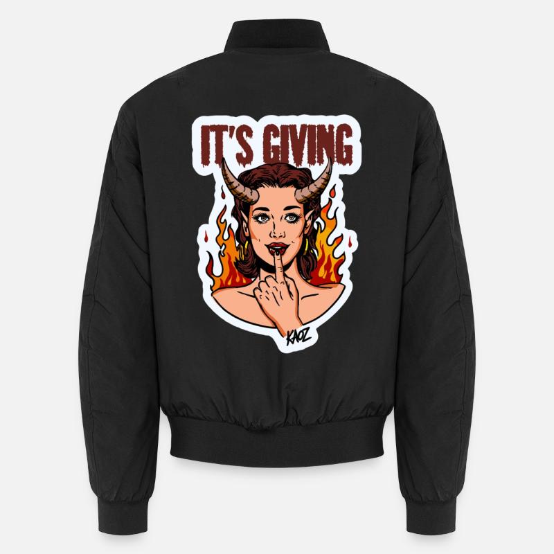 Devilish Diva Flame - Unisex Bomber Jacket - black