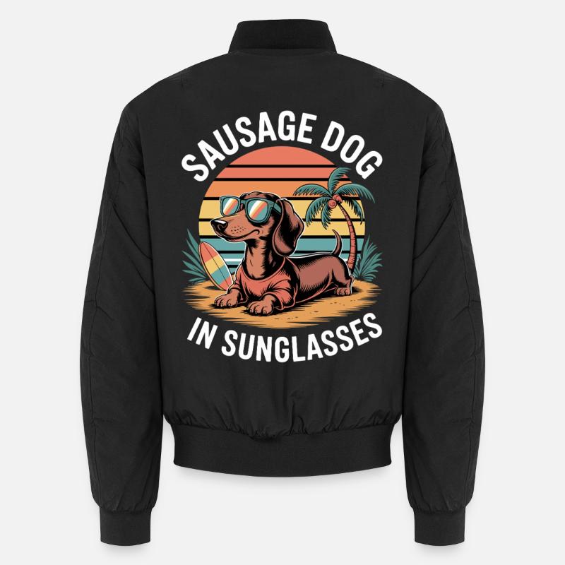 Beach Dackel - Unisex Bomberjacke - Schwarz