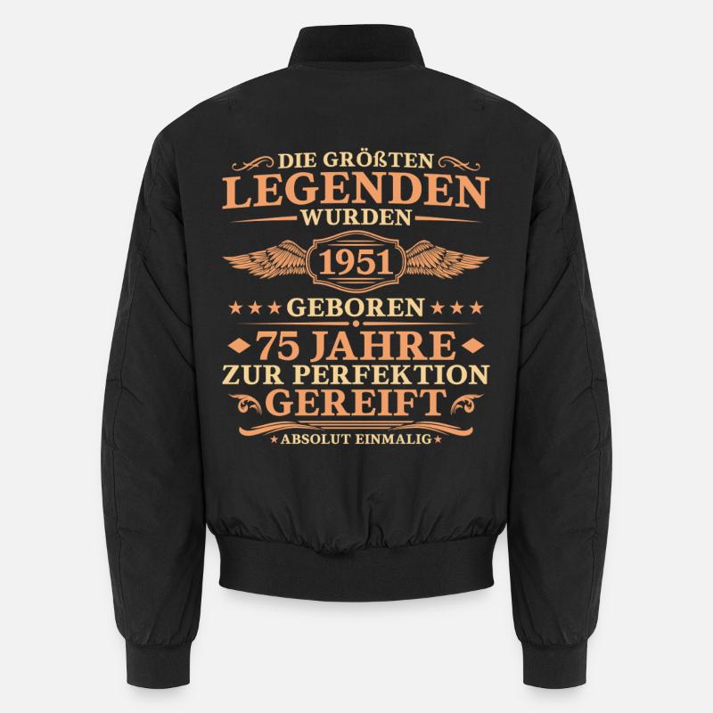 Größte Legenden 1951 geboren – 75. Geburtstag Unisex Bomberjacke