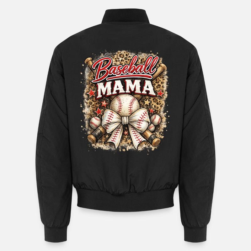 Baseball Mama Schleife Leopard Muttertag Sport  Unisex Bomberjacke