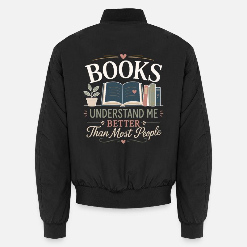 Bücher Lesen Statt Smalltalk Motiv Unisex Bomberjacke