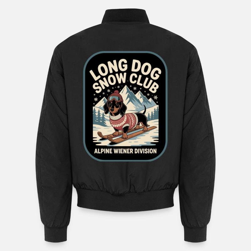 Ski Dachshund - Unisex Bomber Jacket - black