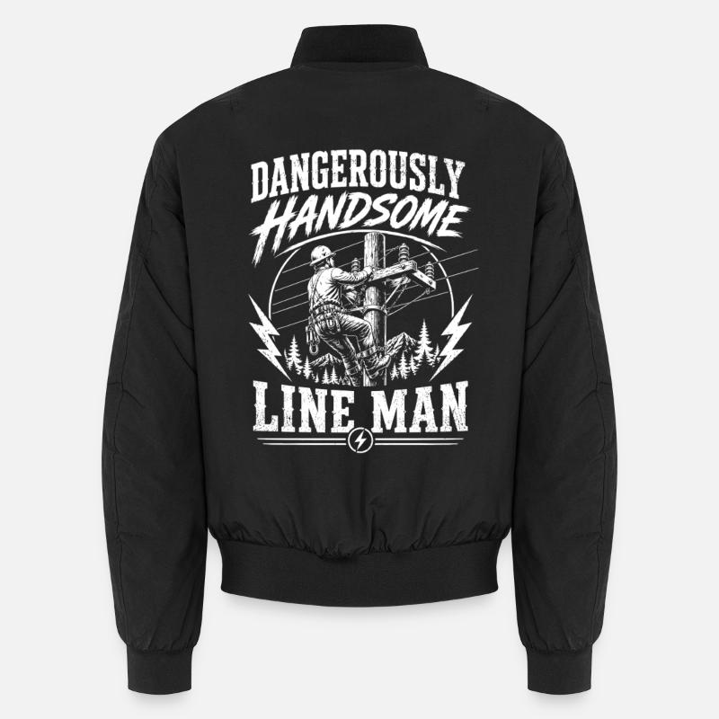 Lineman Elektriker Strom Technik Motiv Unisex Bomberjacke