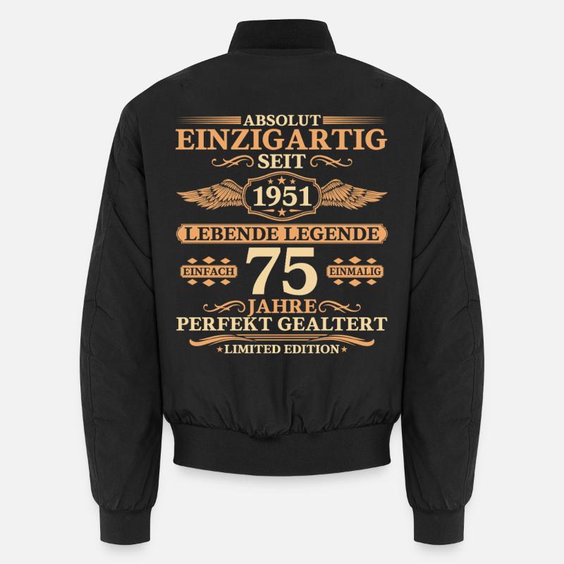 Einzigartig seit 1951 – 75. Geburtstag Geschenk Unisex Bomberjacke