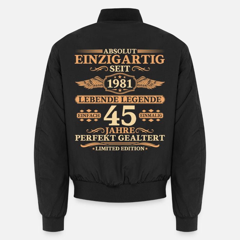 Einzigartig seit 1981 – 45. Geburtstag Geschenk Unisex Bomberjacke