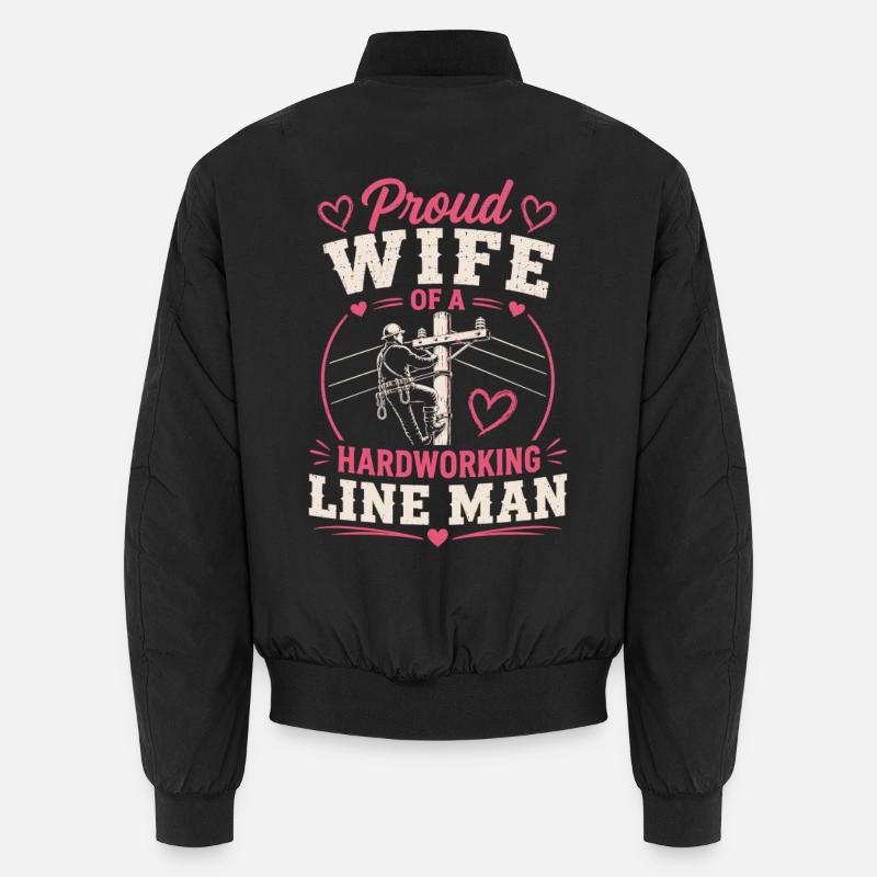 Strom Arbeiter Ehefrau Elektriker Technik - Unisex Bomberjacke - Schwarz