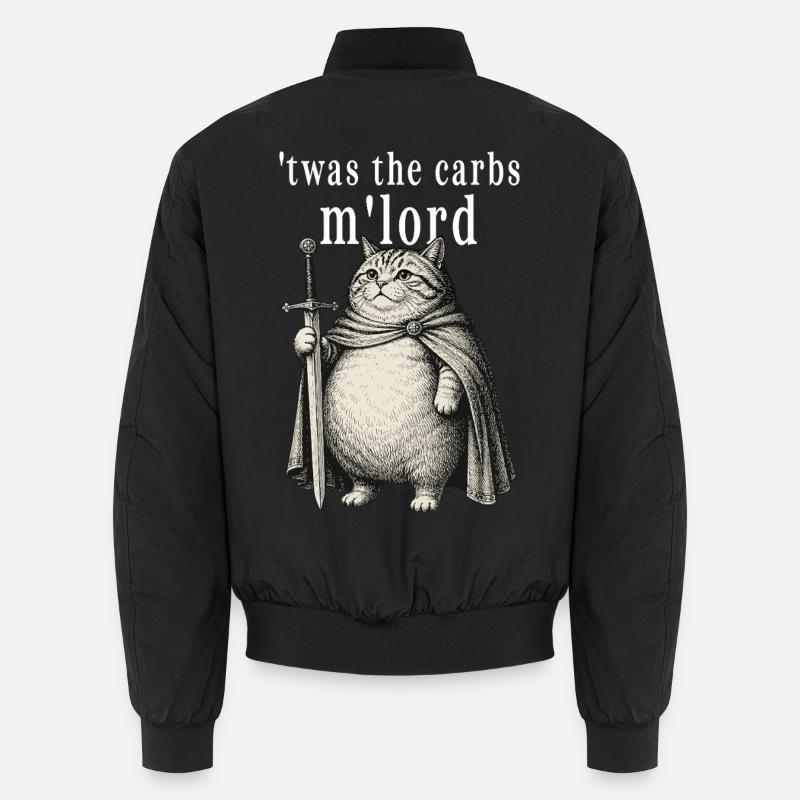 'Es waren die Kohlenhydrate M'Lord Funny Cat Mittelalterlich Unisex Bomberjacke
