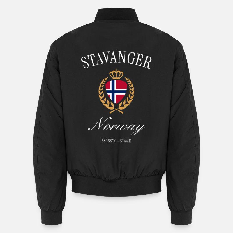 Stavanger Norwegen Wappen Krone – Reise Souvenir Unisex Bomberjacke