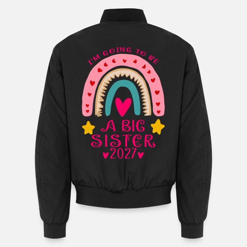 Big Sister 2027 Rainbow Hearts Unisex Bomber Jacket