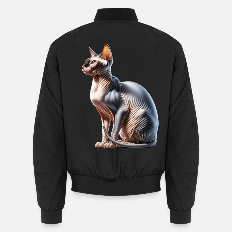 Chat Sphynx - Bomber unisexe - noir
