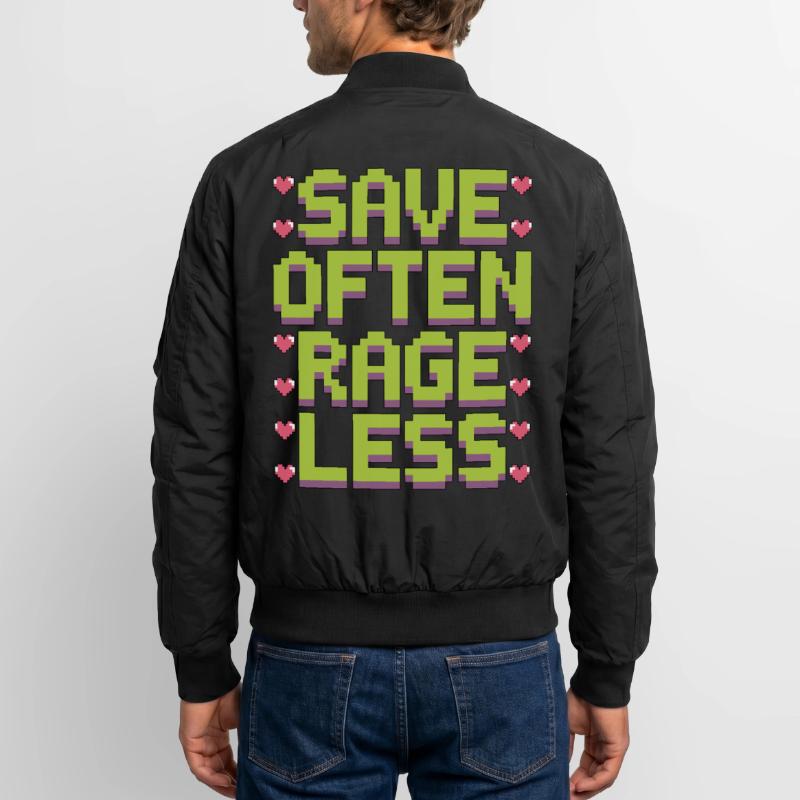 Game Developer Save Often Rage Less Web Developer Unisex Bomber Jacket