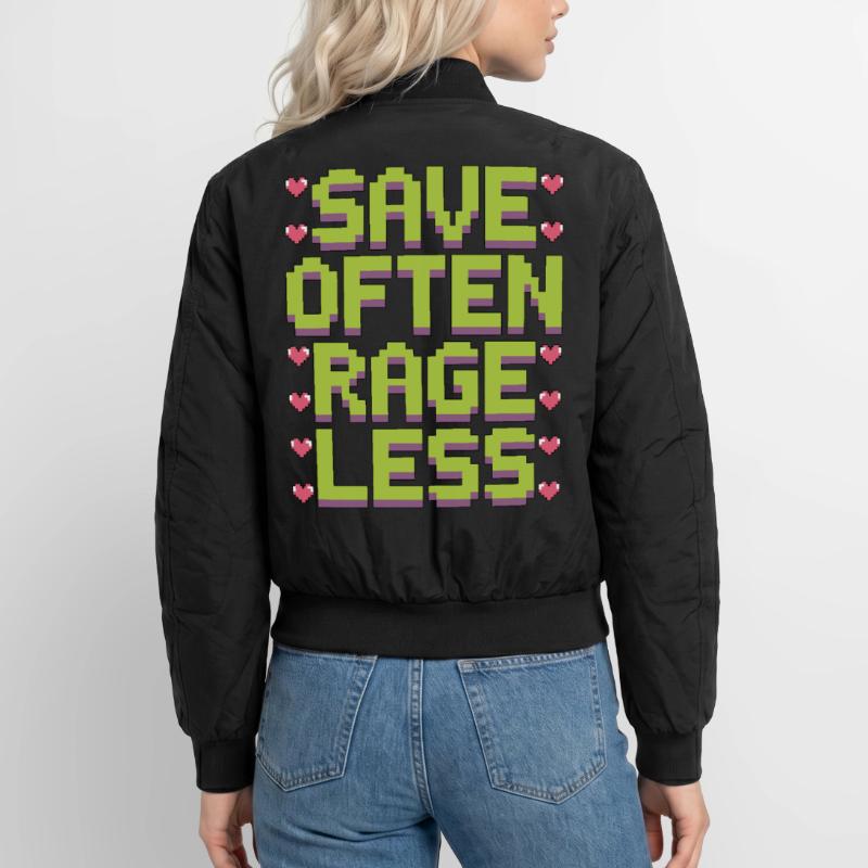 Game Developer Save Often Rage Less Web Developer Unisex Bomber Jacket