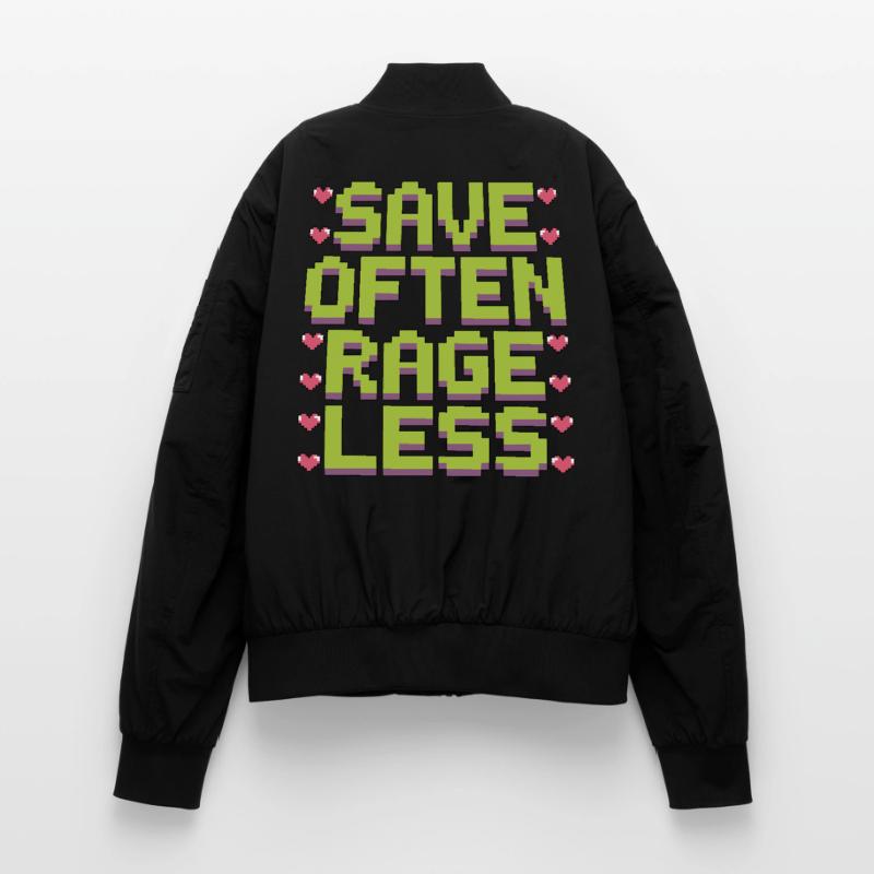 Game Developer Save Often Rage Less Web Developer Unisex Bomber Jacket