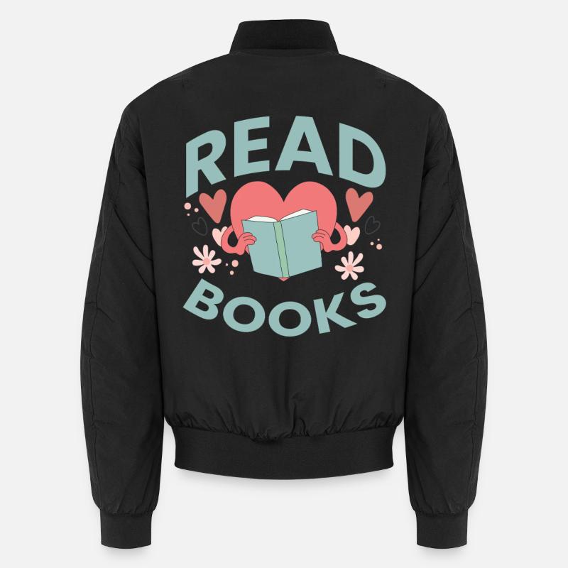 Leseliebe im Herzen – Read Books Design Unisex Bomberjacke