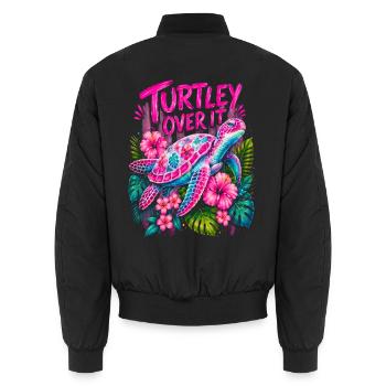 Turtley Over It Cute Turtle Flower - Unisex Bomberjacke - Schwarz - Hinten - AI Model Male 185 light (185cm)