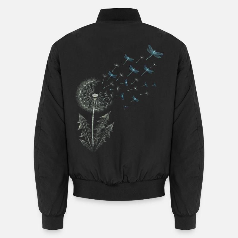Pusteblume mit Libellen - Unisex Bomberjacke - Schwarz