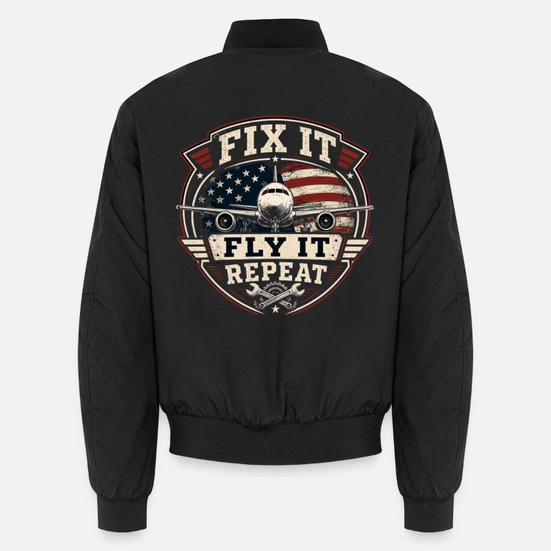 Flugzeugtechnik Wartung Luftfahrt Beruf - Unisex Bomberjacke - Schwarz