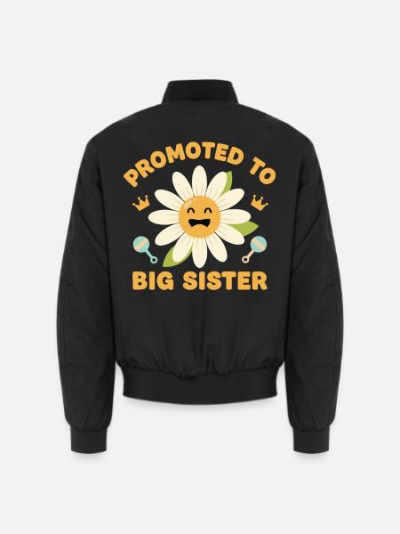 Geschlechterenthüllung zur Babyparty der großen Schwester befördert - Unisex Bomberjacke - Schwarz