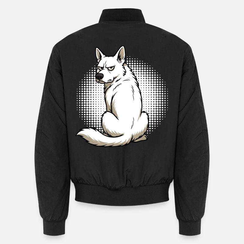 Weißer Schäferhund Schäferhund Schäferhunde - Unisex Bomberjacke - Schwarz