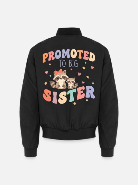 Gender Reveal Babyparty wird zur Big Sister befördert - Unisex Bomberjacke - Schwarz