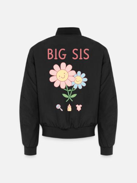 Geschlechterenthüllung: Big Sis Big Sister Babyparty-Team - Unisex Bomberjacke - Schwarz