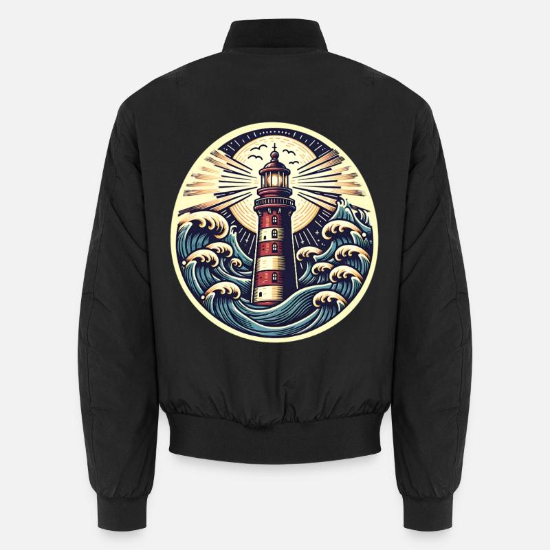 lighthouse - Unisex Bomber Jacket - black