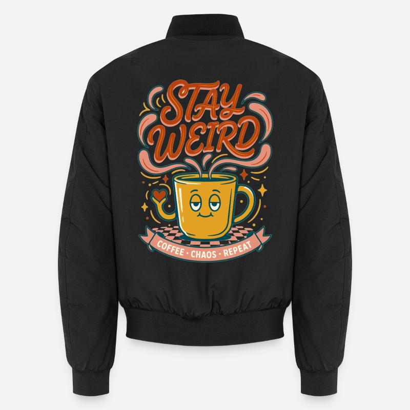 Coffee Chaos Repeat - Unisex Bomber Jacket - black