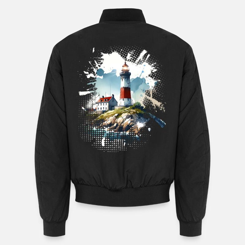 lighthouse - Unisex Bomber Jacket - black