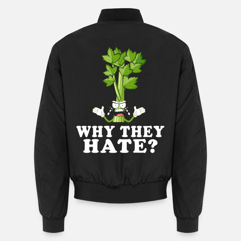 Celery Rage Why They Hate? - Unisex Bomber Jacket - black