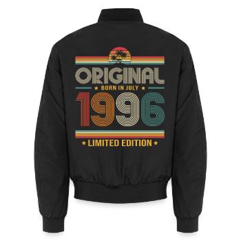 Cadeau pour le 30e anniversaire Millésime de juillet 1996 - Bomber unisexe - noir - Dos - AI Model Male 185 light (185cm)