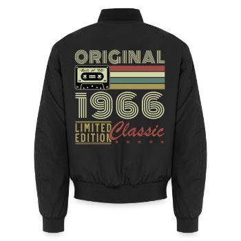 1966 Vintage Retro Geburtstagsgeschenk - Unisex Bomberjacke - Schwarz - Hinten - AI Model Male 185 light (185cm)