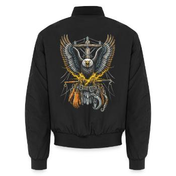 Monteur de lignes aériennes - Bomber unisexe - noir - Dos - AI Model Male 185 light (185cm)