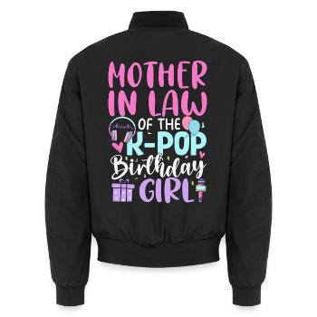 Mother In Law of The K-Pop Birthday Girl - Unisex Bomberjacke - Schwarz - Hinten - AI Model Male 185 light (185cm)