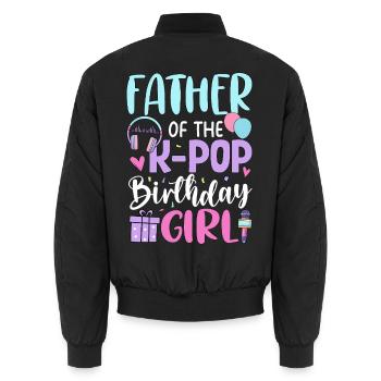 Mother of The K-Pop Birthday Girl - Unisex Bomberjacke - Schwarz - Hinten - AI Model Male 185 light (185cm)