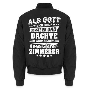 Zimmerer - Unisex Bomberjacke - Schwarz - Hinten - AI Model Male 185 light (185cm)