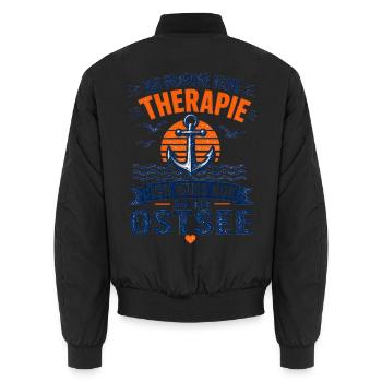 Ich brauche keine Therapie ich muss an die Ostsee - Unisex Bomberjacke - Schwarz - Hinten - AI Model Male 185 light (185cm)