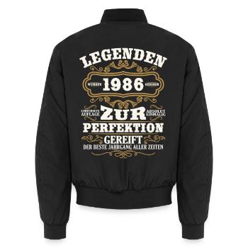 Legenden 1986 Vintage Geschenk zum 40. Geburtstag - Unisex Bomberjacke - Schwarz - Hinten - AI Model Male 185 light (185cm)