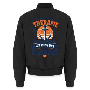 Ich brauche keine Therapie ich muss an die Nordsee - Unisex Bomberjacke - Schwarz - Hinten - AI Model Male 185 light (185cm)