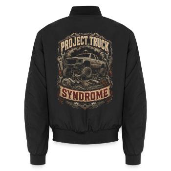 Rolling Coal Project Truck Syndrome - Unisex Bomber Jacket - black - Back - AI Model Male 185 light (185cm)