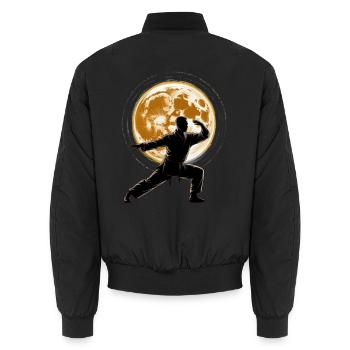 Tai Chi Zen Meditation – Chi Qigong Training - Unisex Bomber Jacket - black - Back - AI Model Male 185 light (185cm)