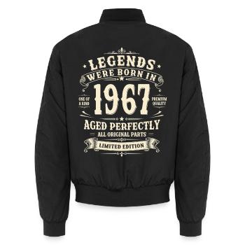 Cadeau du 60e anniversaire 1967 Homme Vintage Rétro - Bomber unisexe - noir - Dos - AI Model Male 185 light (185cm)