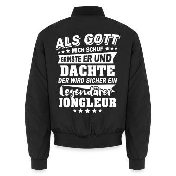 Jongleur - Unisex Bomberjacke - Schwarz - Hinten - AI Model Male 185 light (185cm)