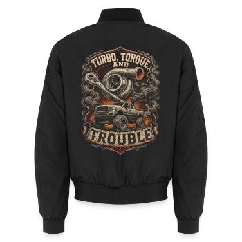 Couple turbo du charbon roulant et problèmes - Bomber unisexe - noir - Dos - AI Model Male 185 light (185cm)