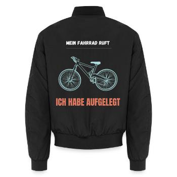 Mein Fahrrad ruft aufgelegt - Unisex Bomberjacke - Schwarz - Hinten - AI Model Male 185 light (185cm)