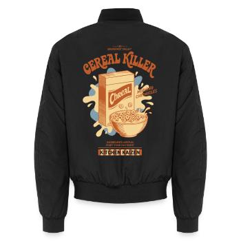 Frühstück Lustiger Brunch Kaffee Essen Speckpfannkuchen - Unisex Bomberjacke - Schwarz - Hinten - AI Model Male 185 light (185cm)