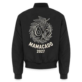 Mamacado 2027 Avocado Mama - Unisex Bomber Jacket - black - Back - AI Model Male 185 light (185cm)
