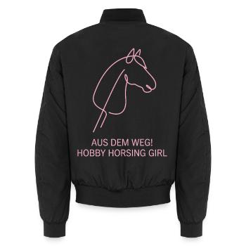 Hobby Horsing Girl Pferd - Unisex Bomberjacke - Schwarz - Hinten - AI Model Male 185 light (185cm)